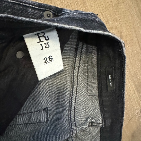 R13 Shelley Slim Morrison Black Jeans 26 - Picture 8 of 13